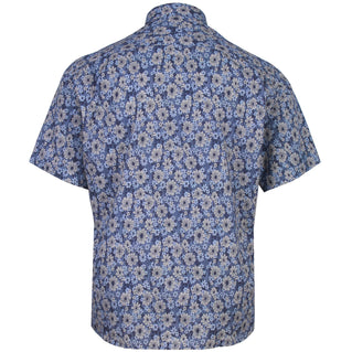 Dg’S Drifter Plus Size All Over Flower Short Sleeve Shirt Navy