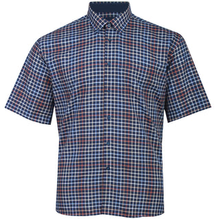 Dg’S Drifter Plus Size Multi Check Short Sleeve Shirt Navy