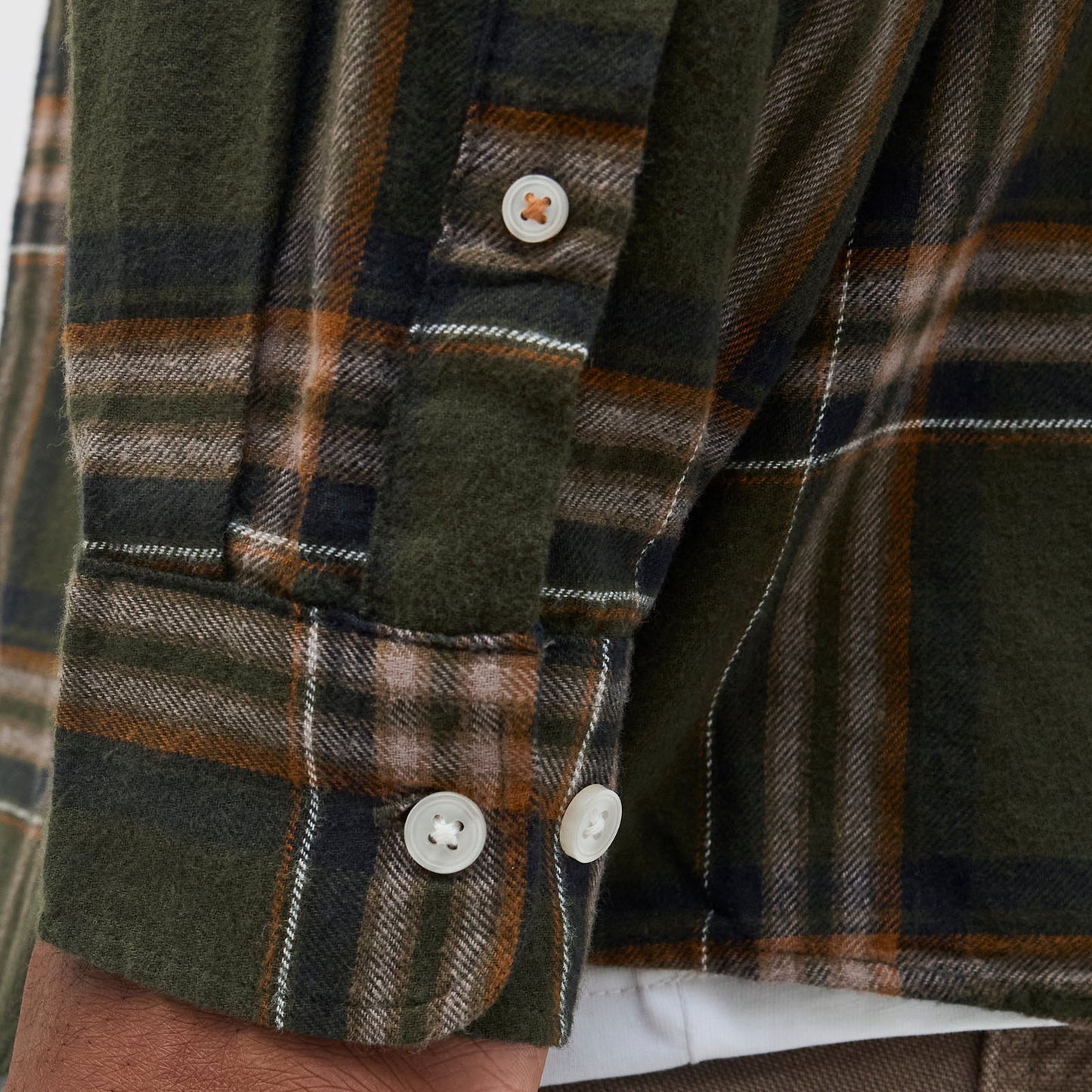 Jack & Jones Plus Size Classic Flannel Check Long Sleeve Shirt Rosin