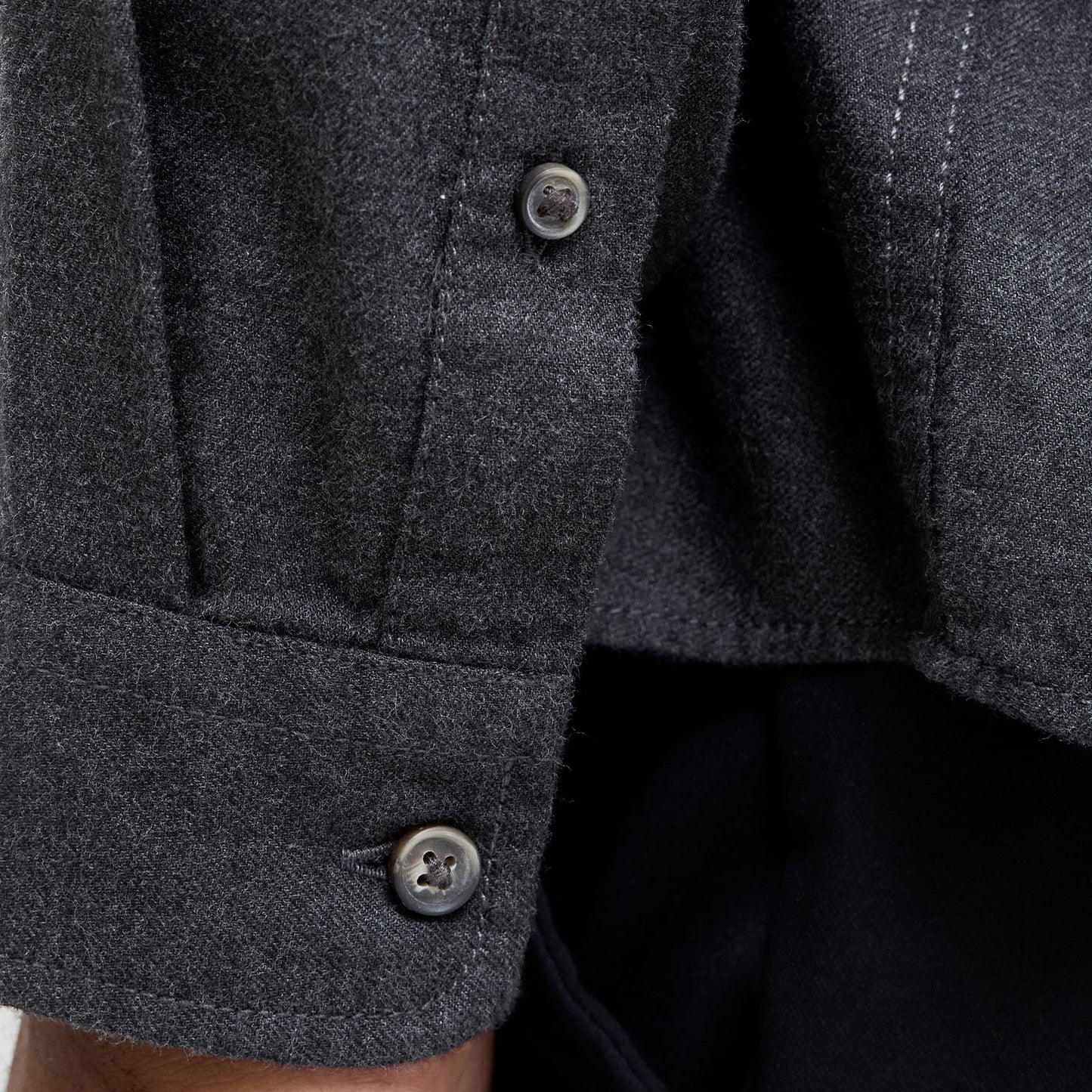 Jack & Jones Plus Size Classic Melange Long Sleeve Shirt Dark Grey