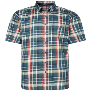Espionage Plus Size Sh447 Check Short Sleeve Shirt Green