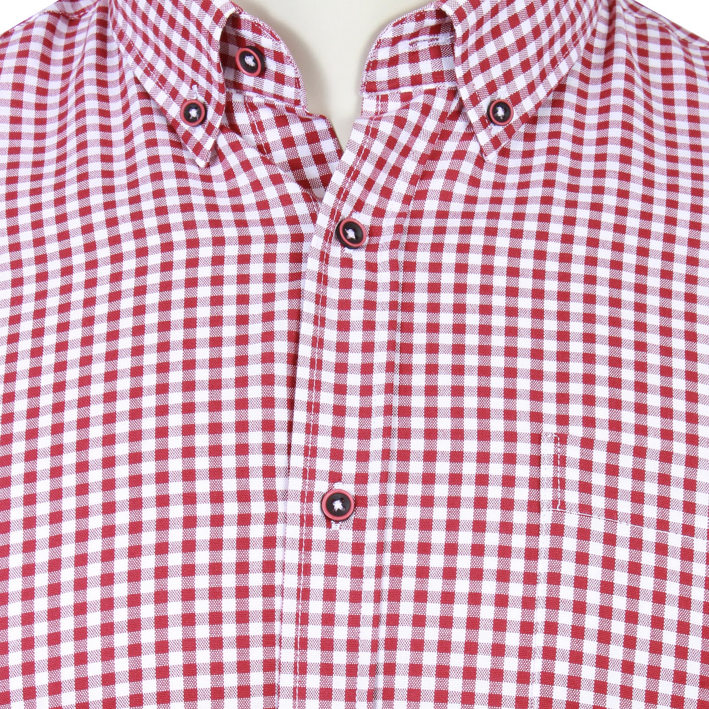 Kam Jeans Plus Size Kbs 6351 Classic Gingham Long Sleeve Shirt Red