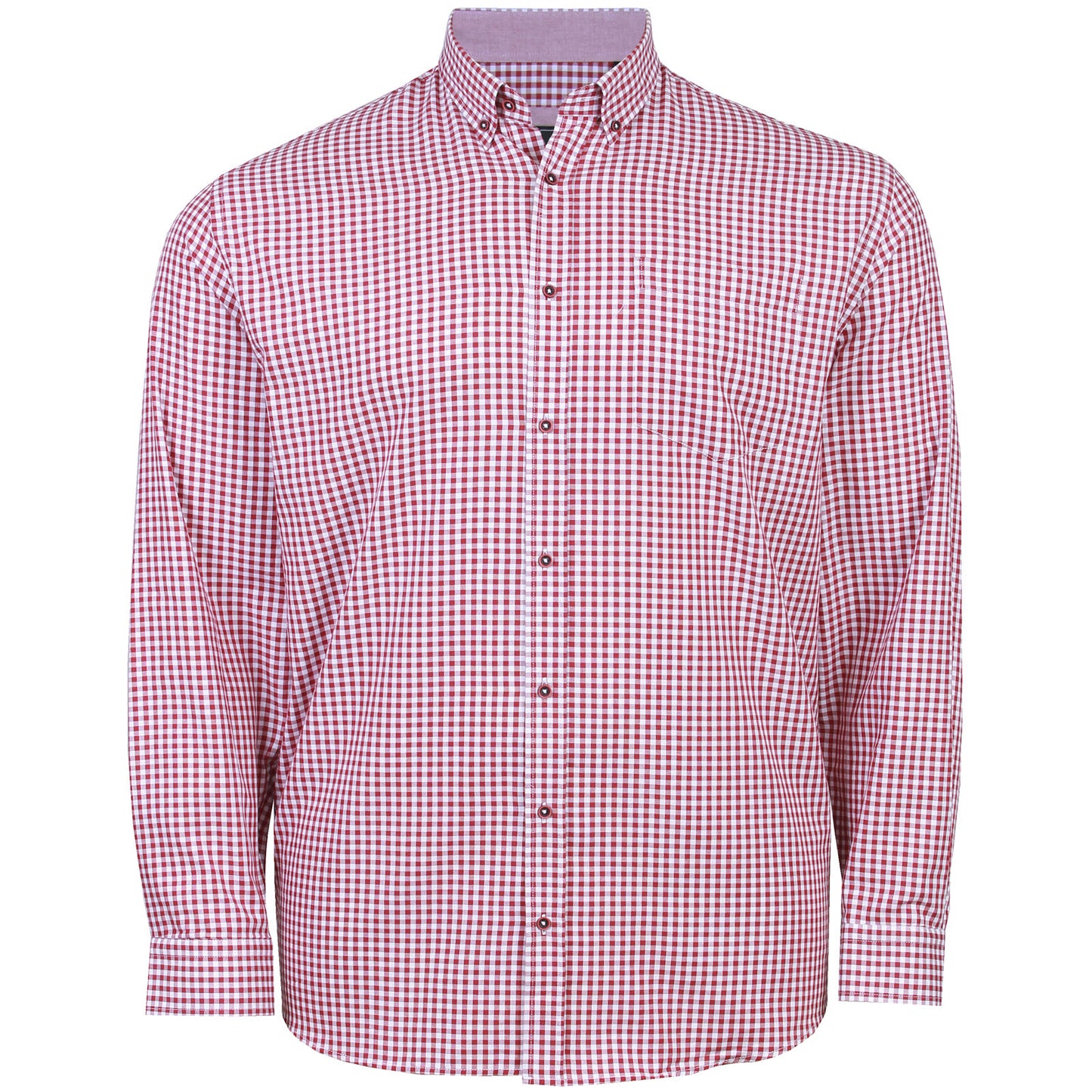 Kam Jeans Plus Size Kbs 6351 Classic Gingham Long Sleeve Shirt Red