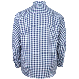 Kam Jeans Plus Size Kbs 6351 Classic Gingham Long Sleeve Shirt Navy