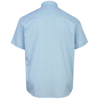 Kam Jeans Plus Size Kbs6361 Geo Print Short Sleeve Shirt Sky Blue