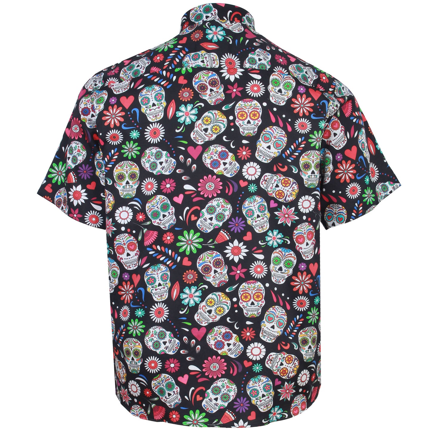 Kam Jeans Plus Size Kbs6069 Skull Print Short Sleeve Shirt Black