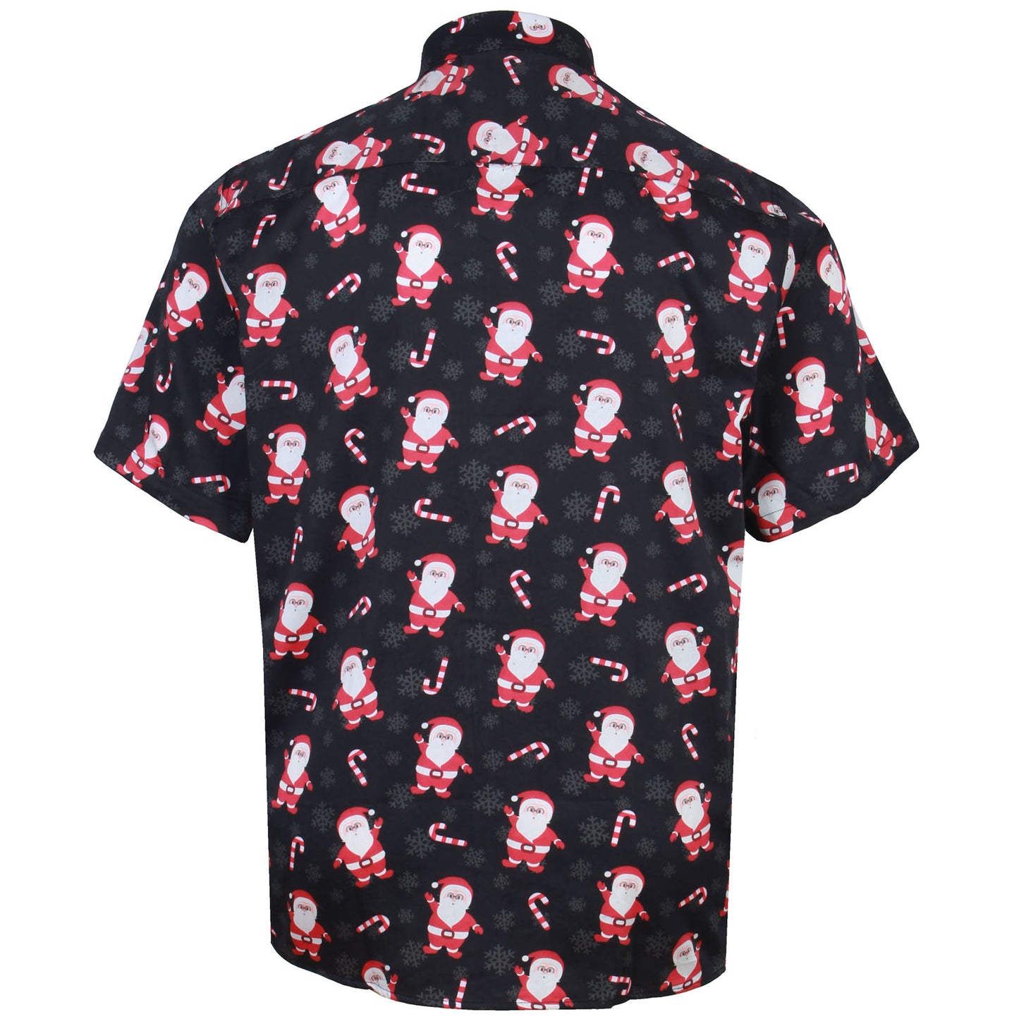 Kam Jeans Plus Size Kbsx037 Santa Snow Flake Print Xmas Shirt Black