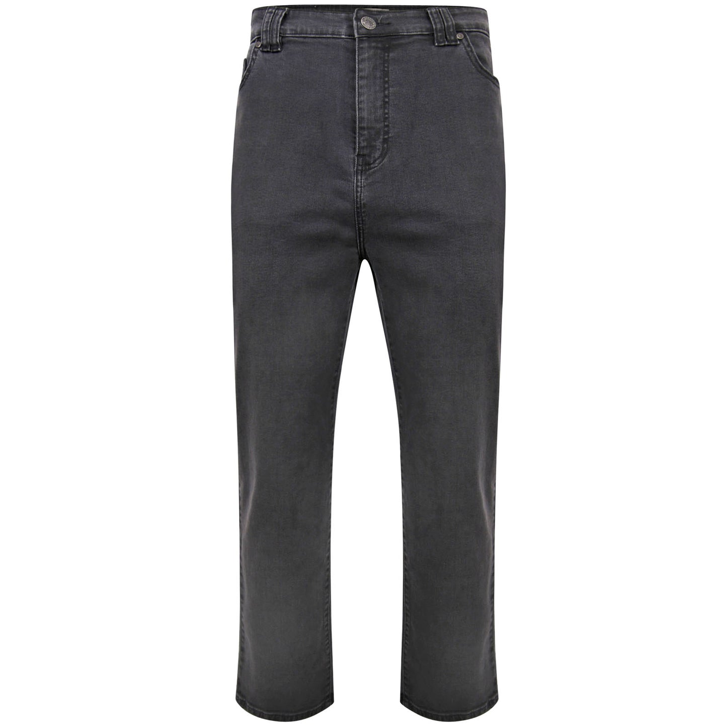 Kam Jeans Plus Size Regular Stretch Fit Jeans Charcoal