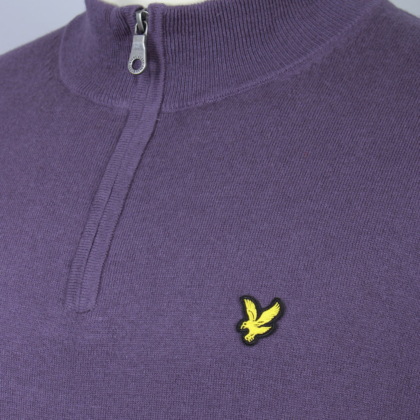Lyle & Scott Plus Size Cotton Merino Quarter Zip Jumper Graystone