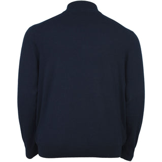 Lyle & Scott Plus Size Cotton Merino Quarter Zip Jumper Dark Navy