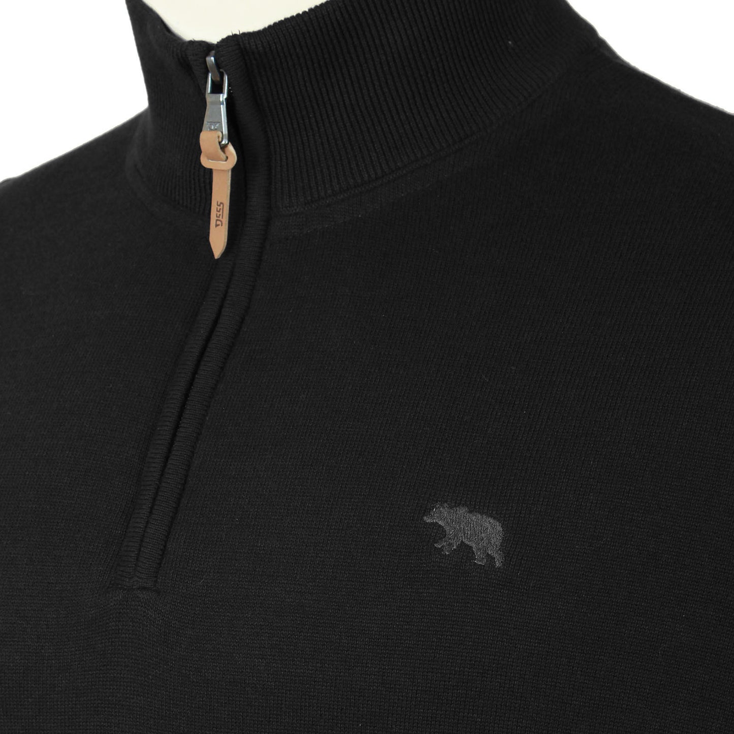 D555 Plus Size Giuseppe Basic Quarter Zip Sweater Black