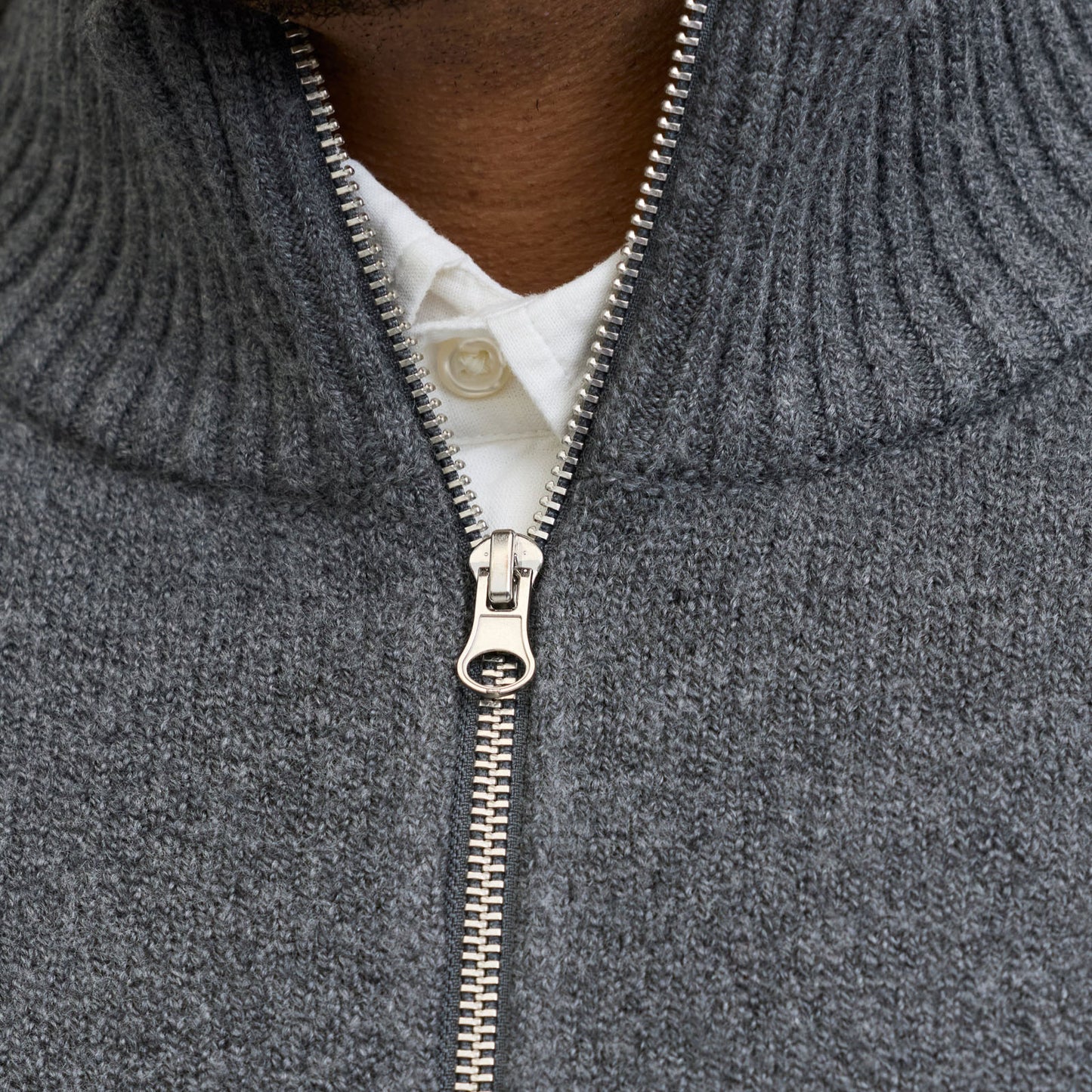 Jack & Jones Plus Size Norrebro Half Zip Knitwear Dark Grey