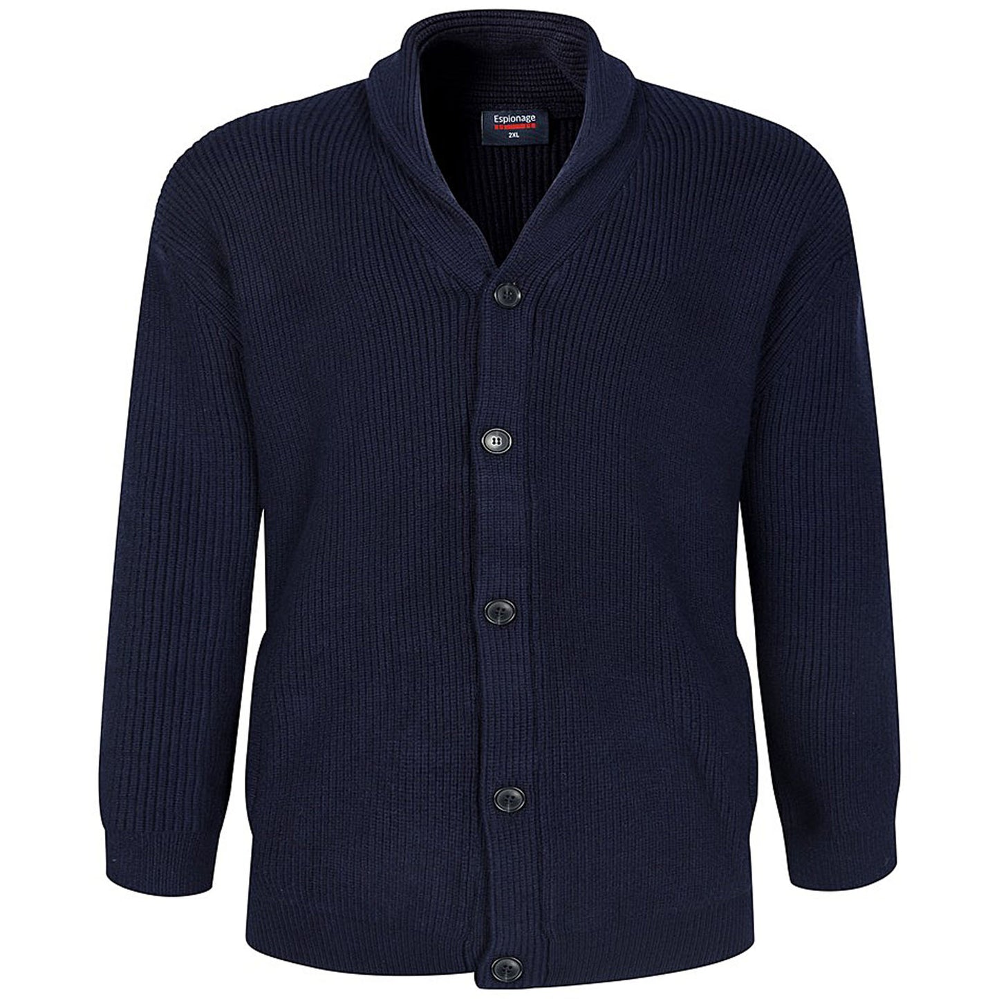 Espionage Plus Size Kw080 Shawl Collar Cardigan Navy