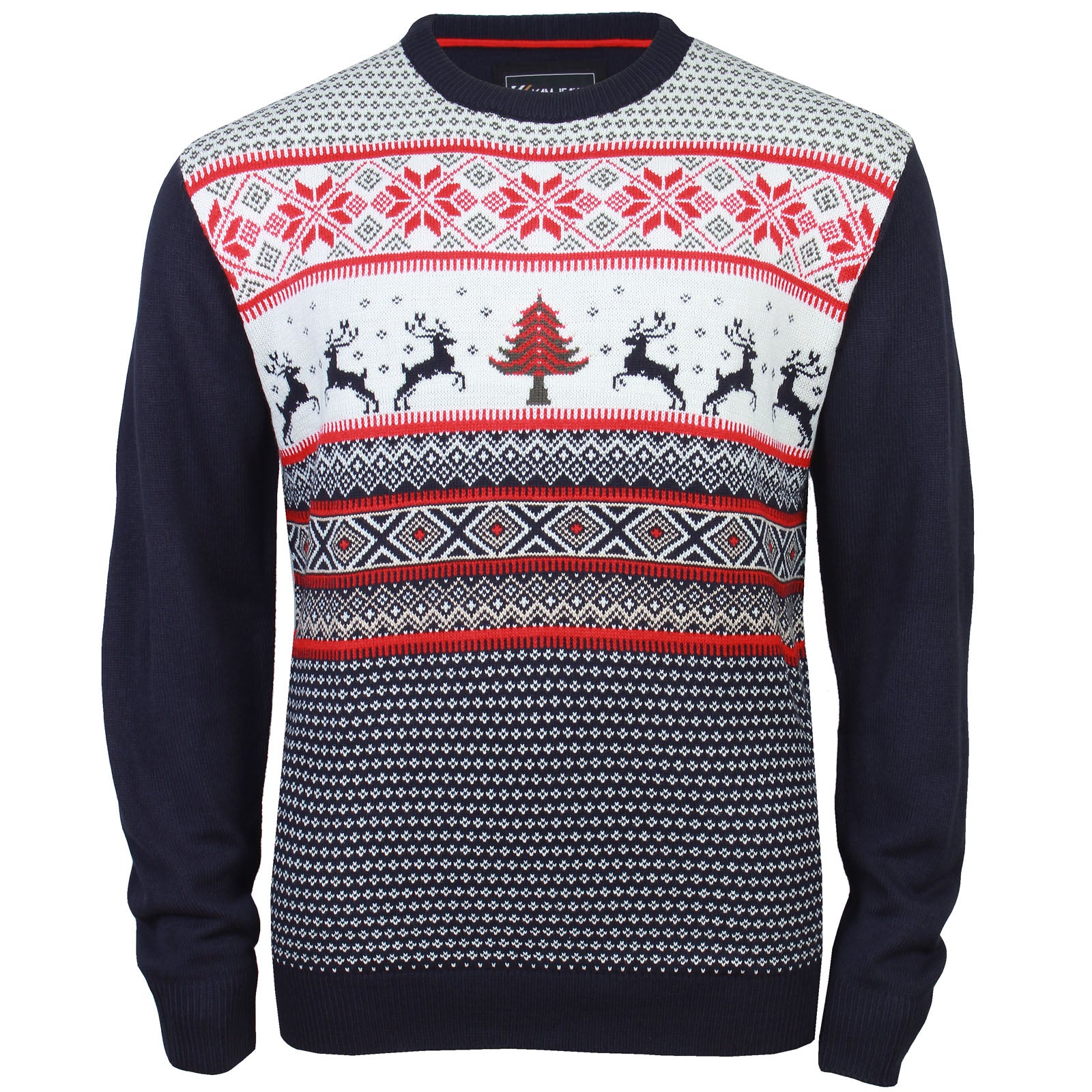 Kam Jeans Plus Size Reindeer Xmas Jumper Navy KBSX031 – Bigboys