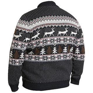 D555 Plus Size Nicholas Christmas 1/4 Zip Knitted Jumper Navy