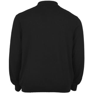 Lyle & Scott Plus Size Cotton Merino Long Sleeve Knitted Polo Jet Black