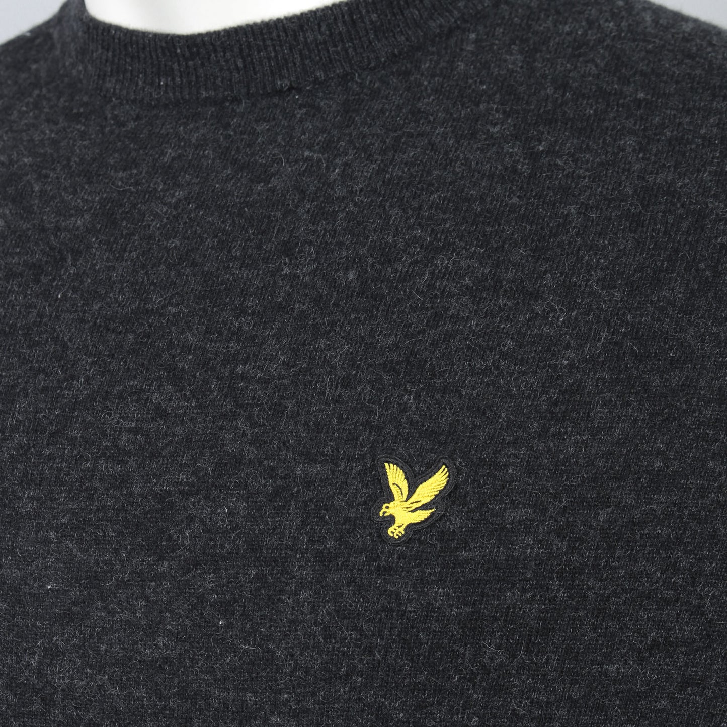 Lyle & Scott Plus Size Lambswool Blend Crew Jumper Jet Black Marl