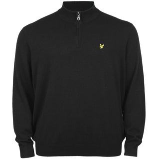 Lyle & Scott Plus Size Cotton Quarter Zip Jumper Jet Black