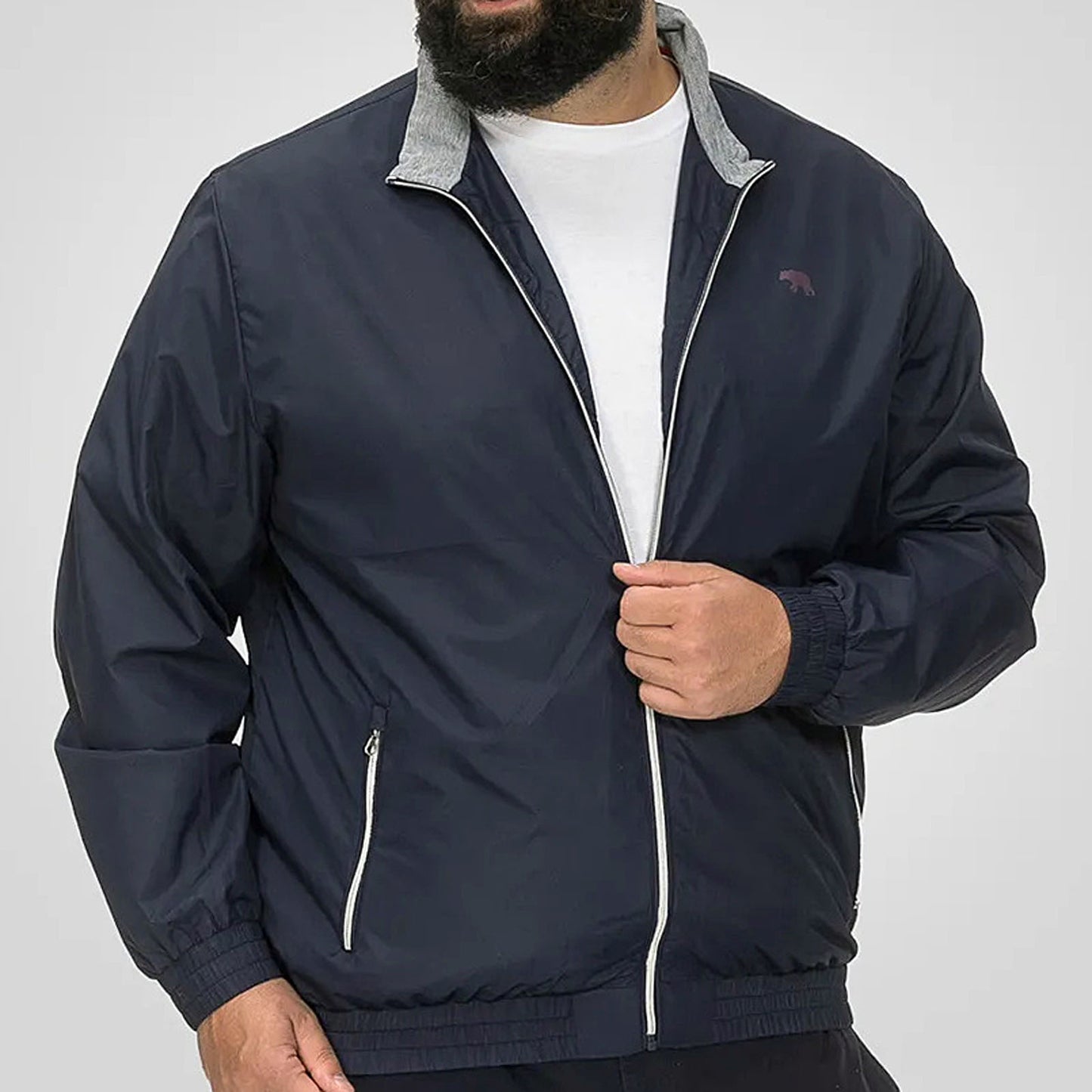 D555 Plus Size Ealing Lightweight Jacket Navy