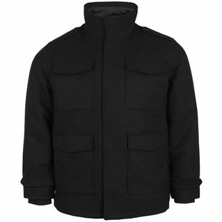 Jack & Jones Plus Size Parker Wool Field Jacket Black