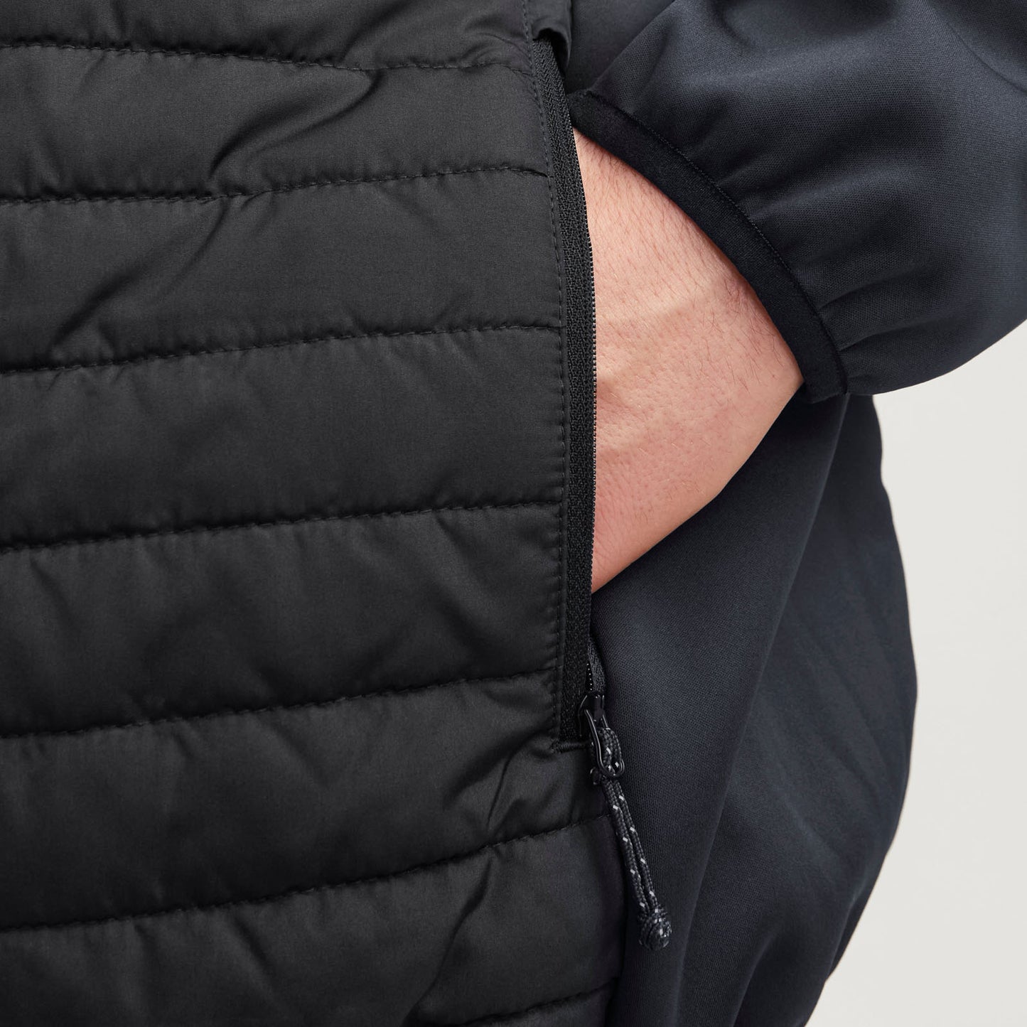 Jack & Jones Plus Size Multi Quilted Collar Jacket Black