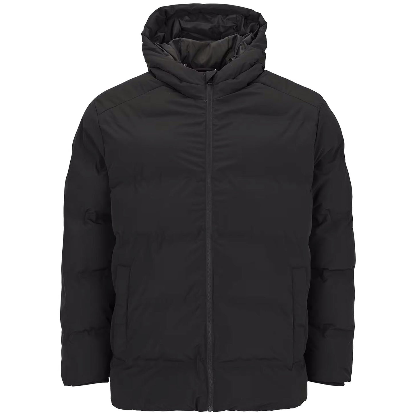 Jack & Jones Plus Size Soho Puffer Hooded Jacket Black