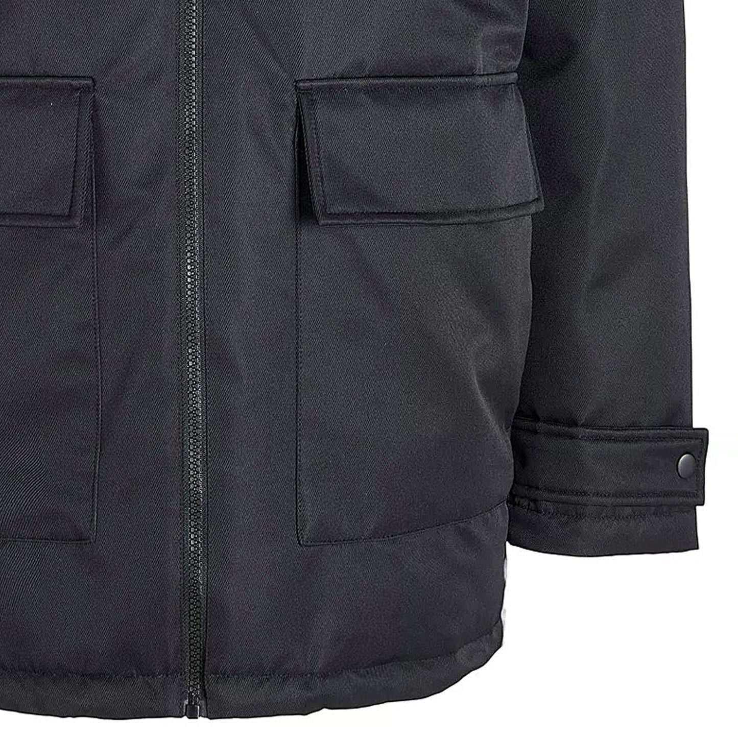 Jack & Jones Plus Size Charlie Detachable Faux Fur Trim Parka Black