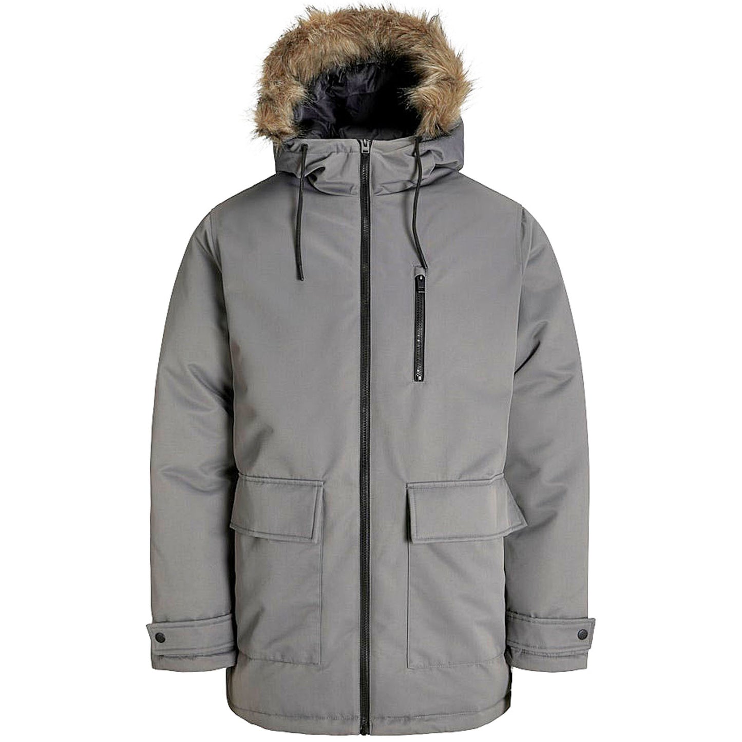 Jack & Jones Plus Size Charlie Detachable Faux Fur Trim Parka Castlerock