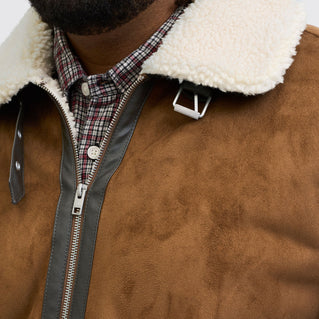 Jack & Jones Plus Size Cole Aviator Jacket Cognac