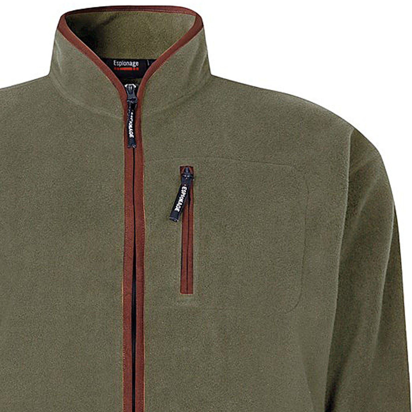 Espionage Plus Size Fl048 Microfleece Jacket Olive Green