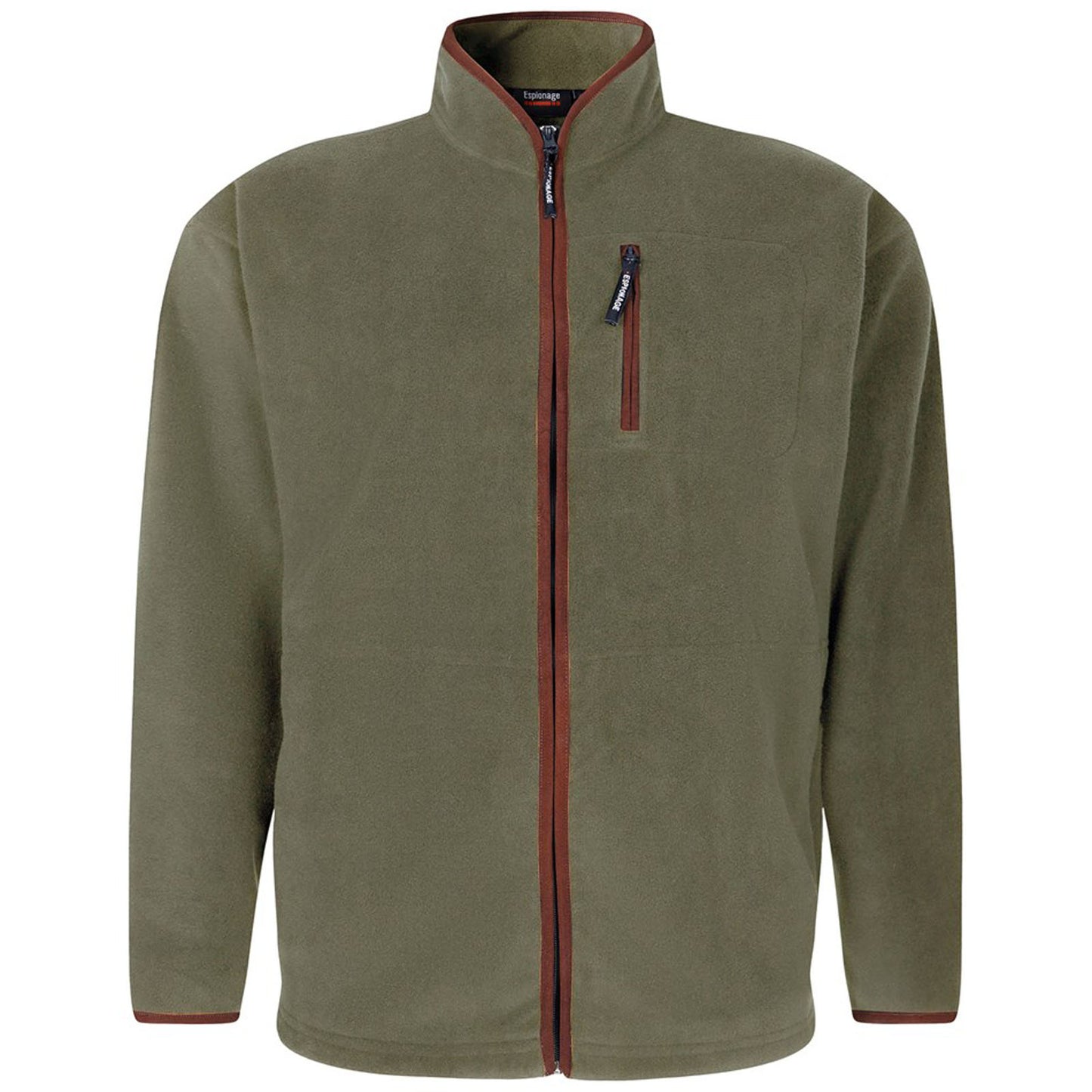 Espionage Plus Size Fl048 Microfleece Jacket Olive Green