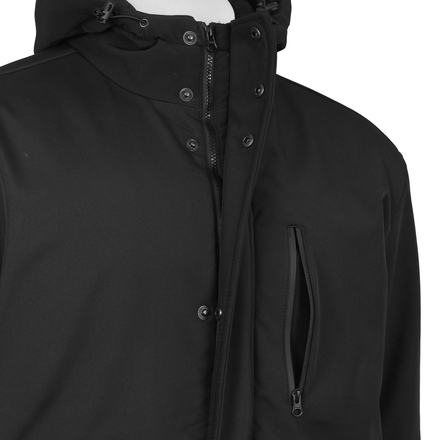 Kam Jeans Plus Size Kv114 Long Quilted Soft Shell Coat Black