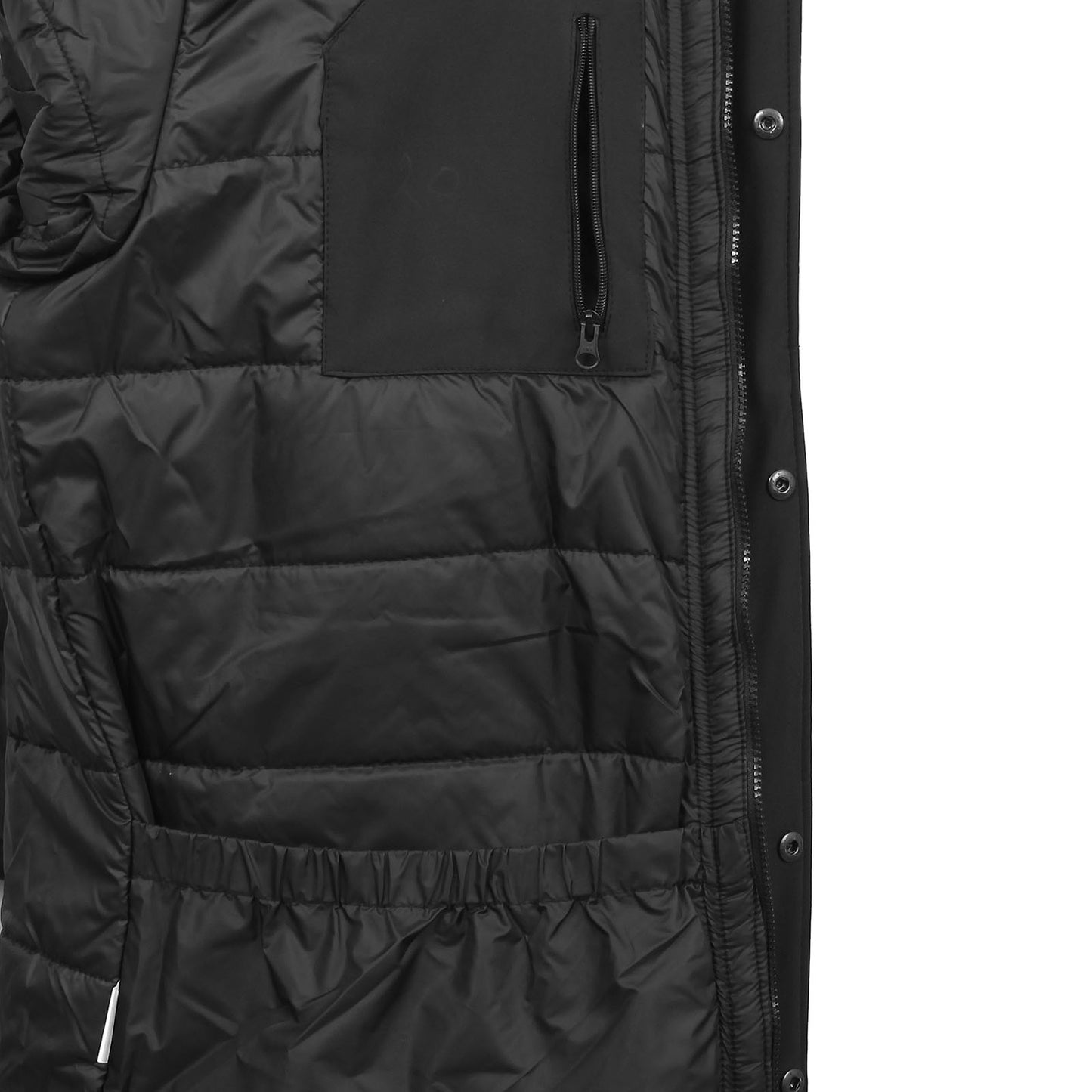 Kam Jeans Plus Size Kv114 Long Quilted Soft Shell Coat Black