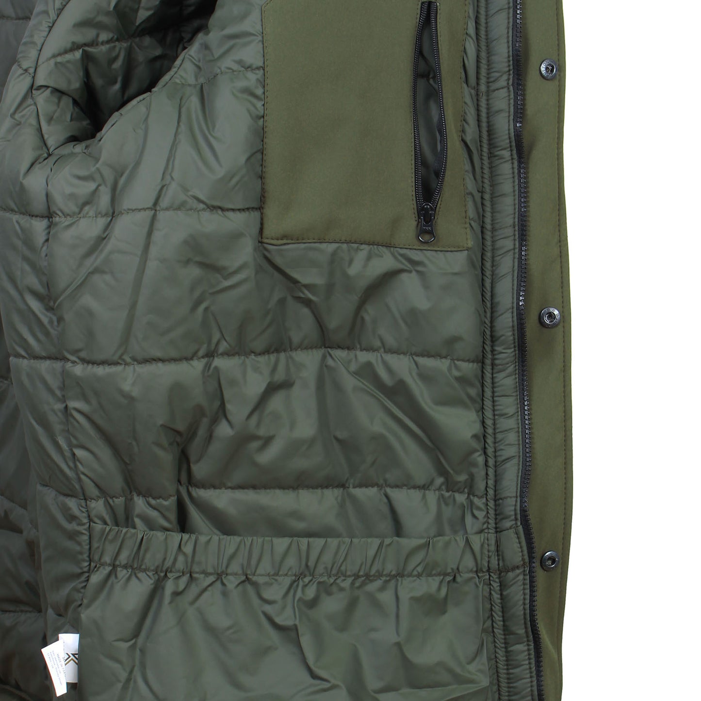 Kam Jeans Plus Size Kv114 Long Quilted Soft Shell Coat Khaki