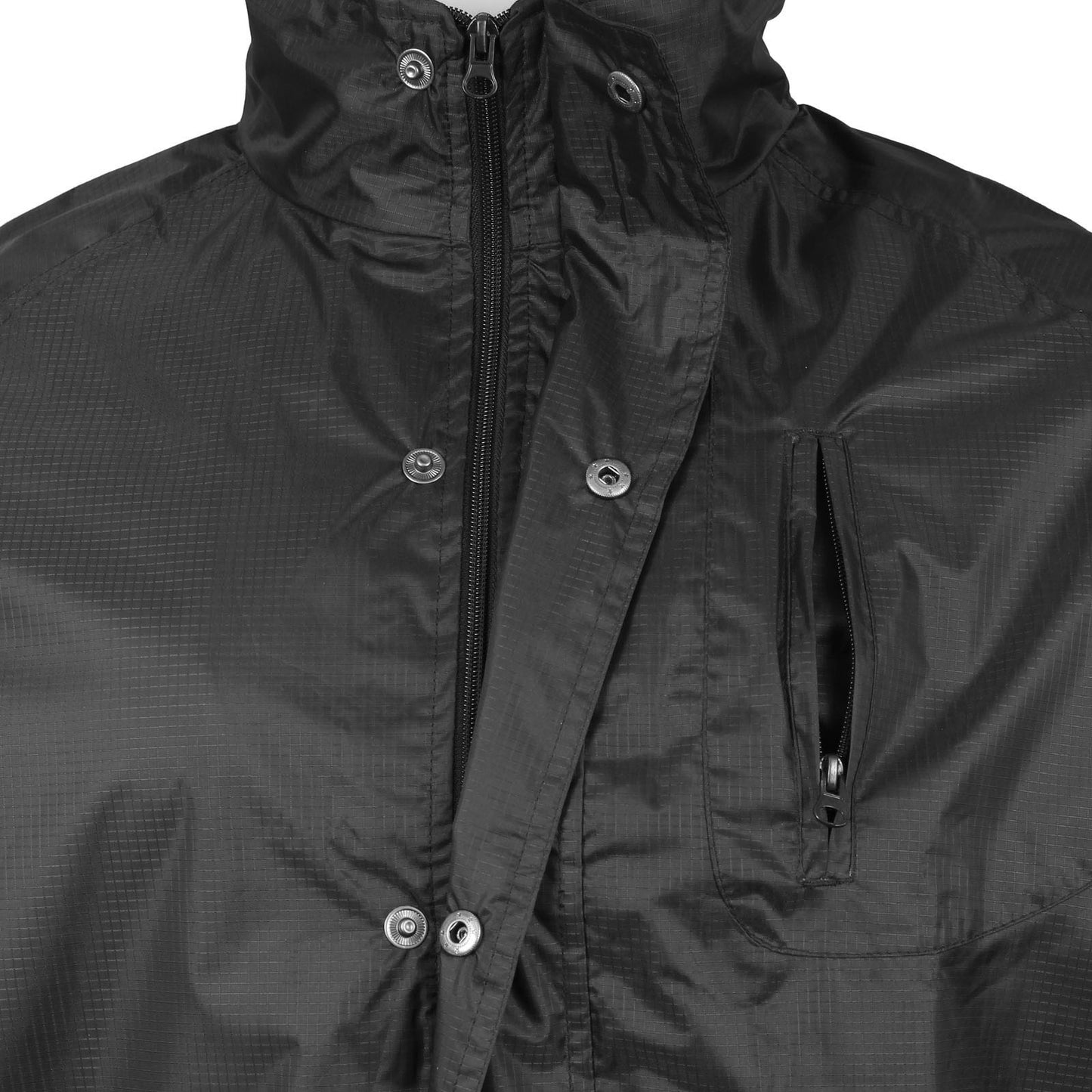 Kam Jeans Plus Size Waterproof Rain Jacket Black