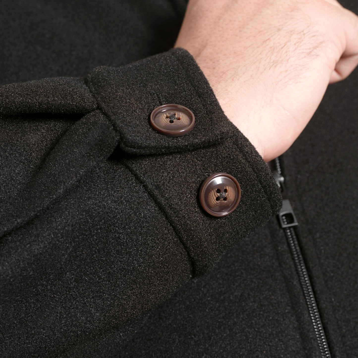 D555 Plus Size Epsom Melton Harrington Jacket Black
