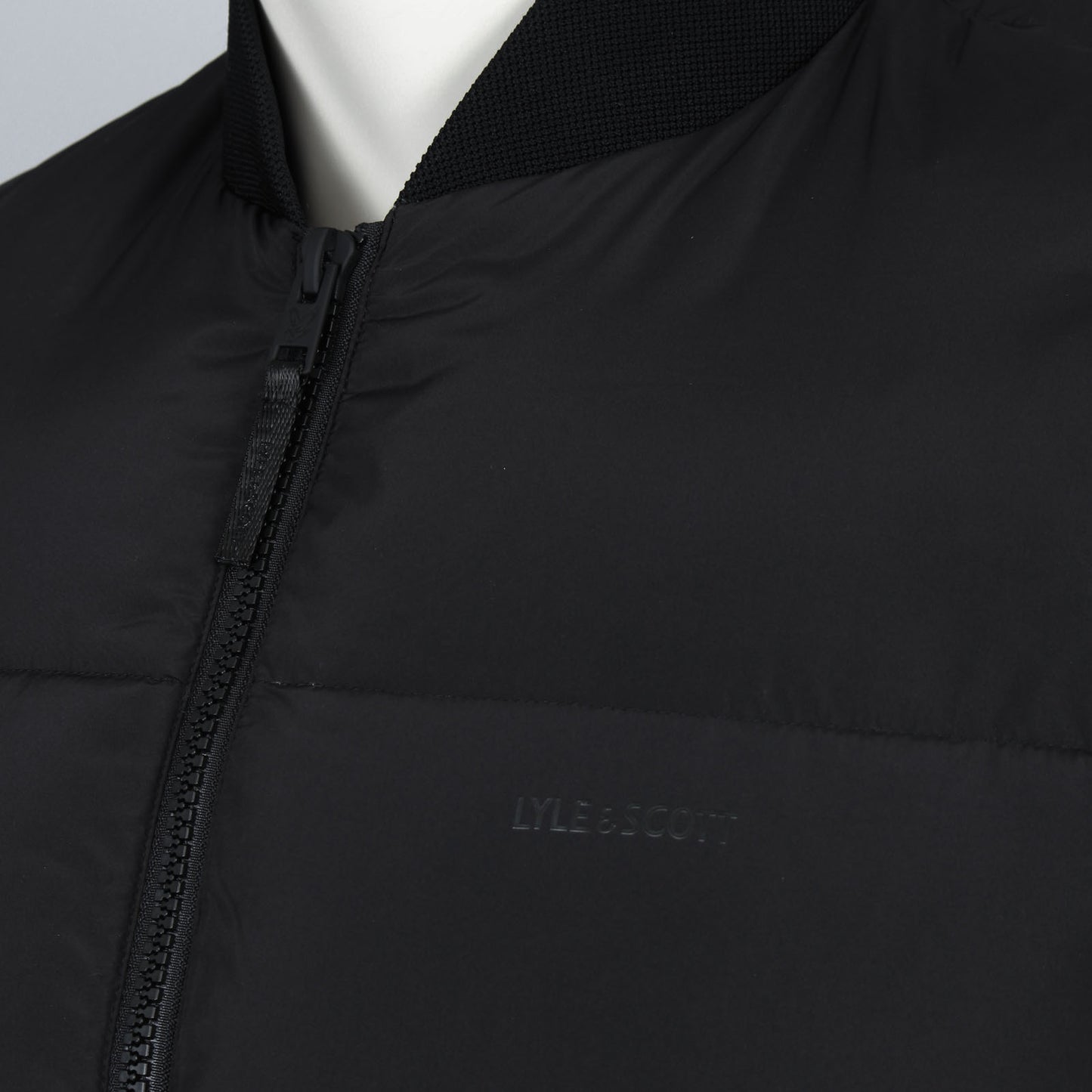 Lyle & Scott Plus Size Puffer Bomber Jacket Jet Black