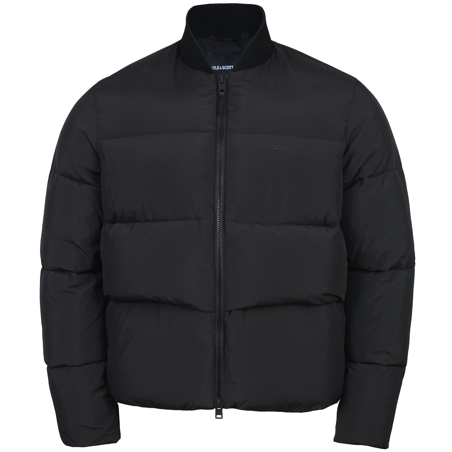 Lyle & Scott Plus Size Puffer Bomber Jacket Jet Black