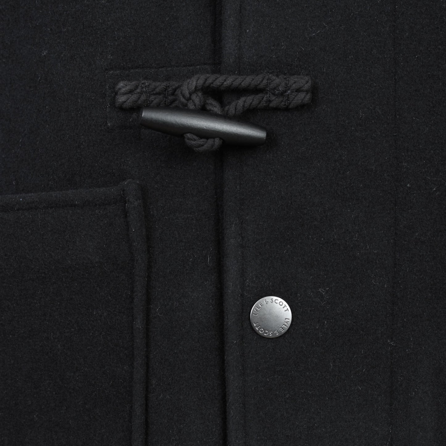 Lyle & Scott Plus Size Duffle Coat Jet Black