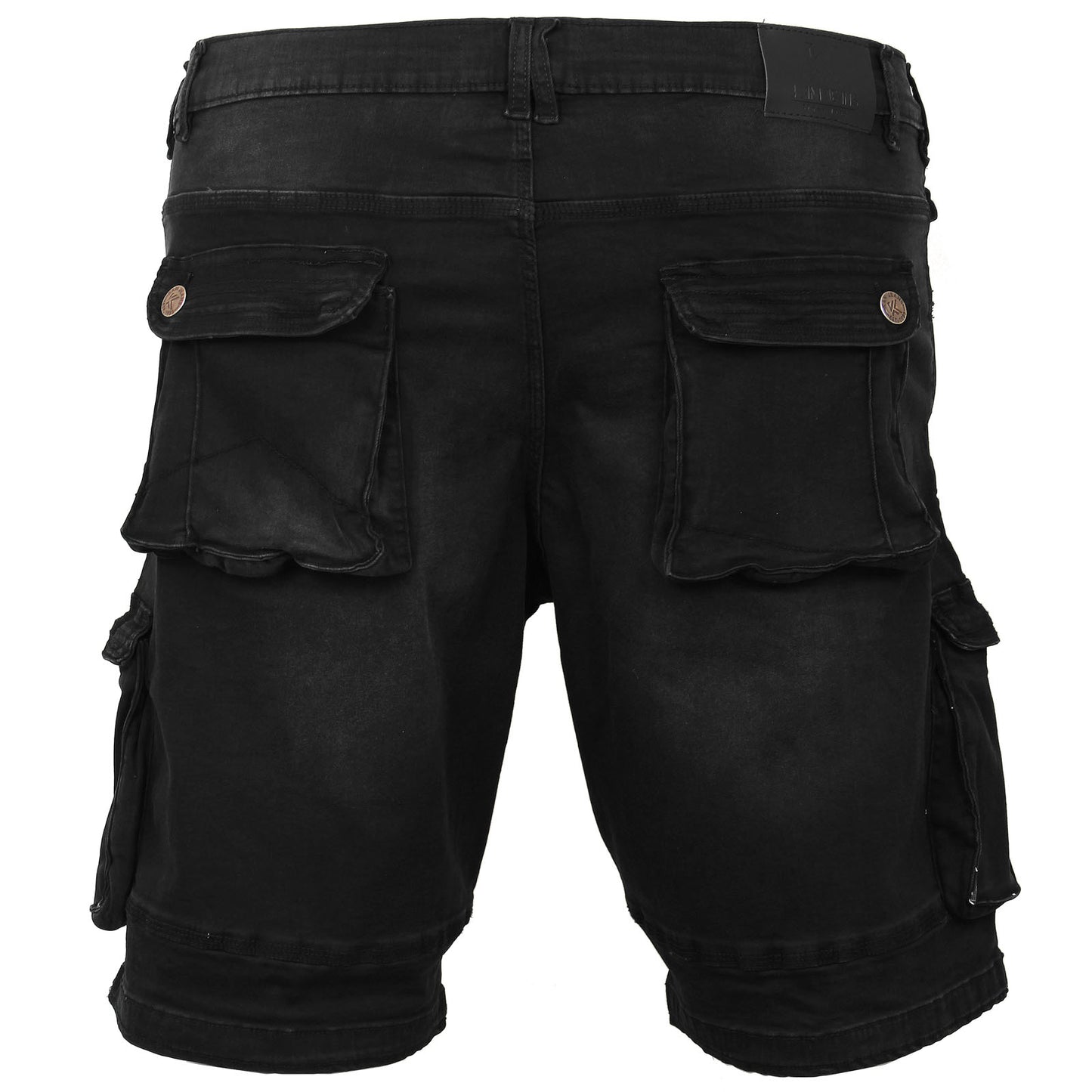 Kam Jeans Plus Size Ivan Denim Stretch Cargo Shorts Black Used