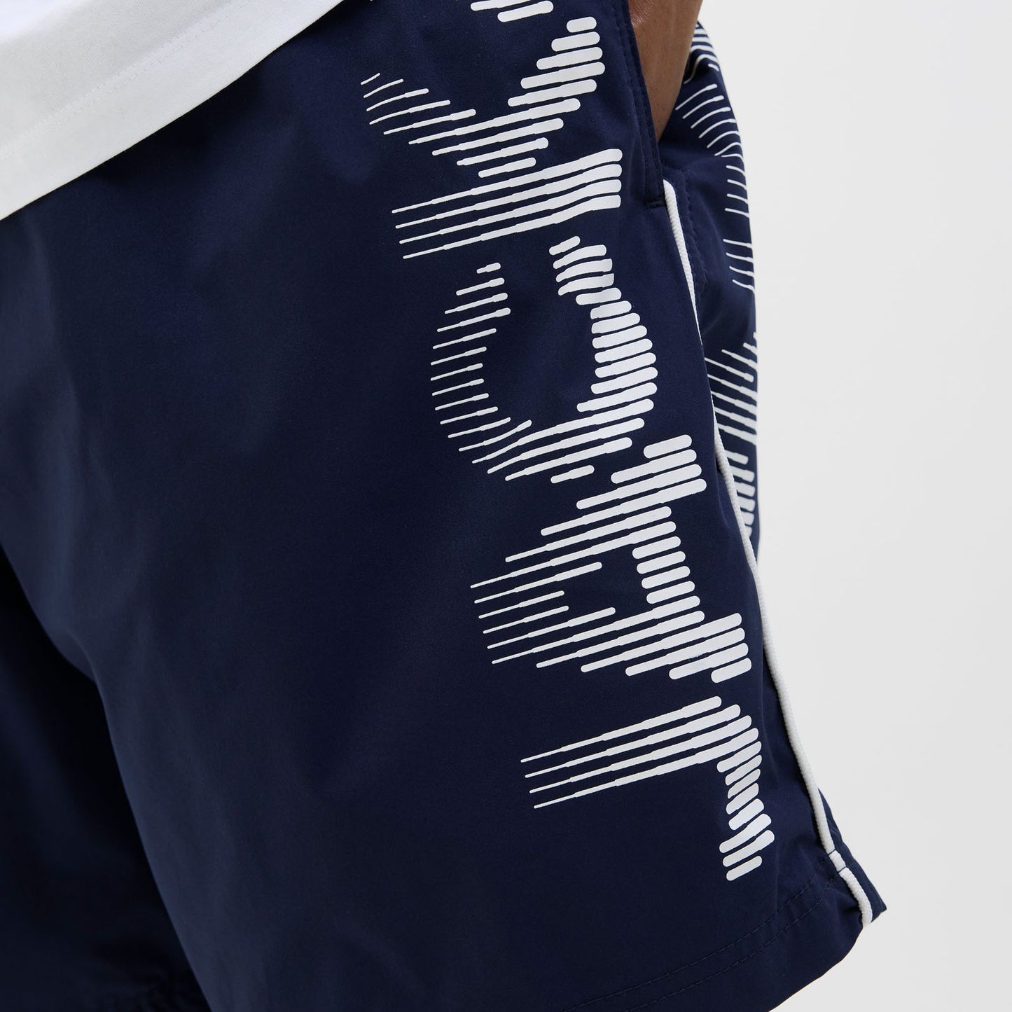Jack & Jones Plus Size Maui Logo Swim Shorts Navy Blazer