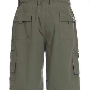 D555 Plus Size Nick Shaped Pocket Cargo Shorts Khaki