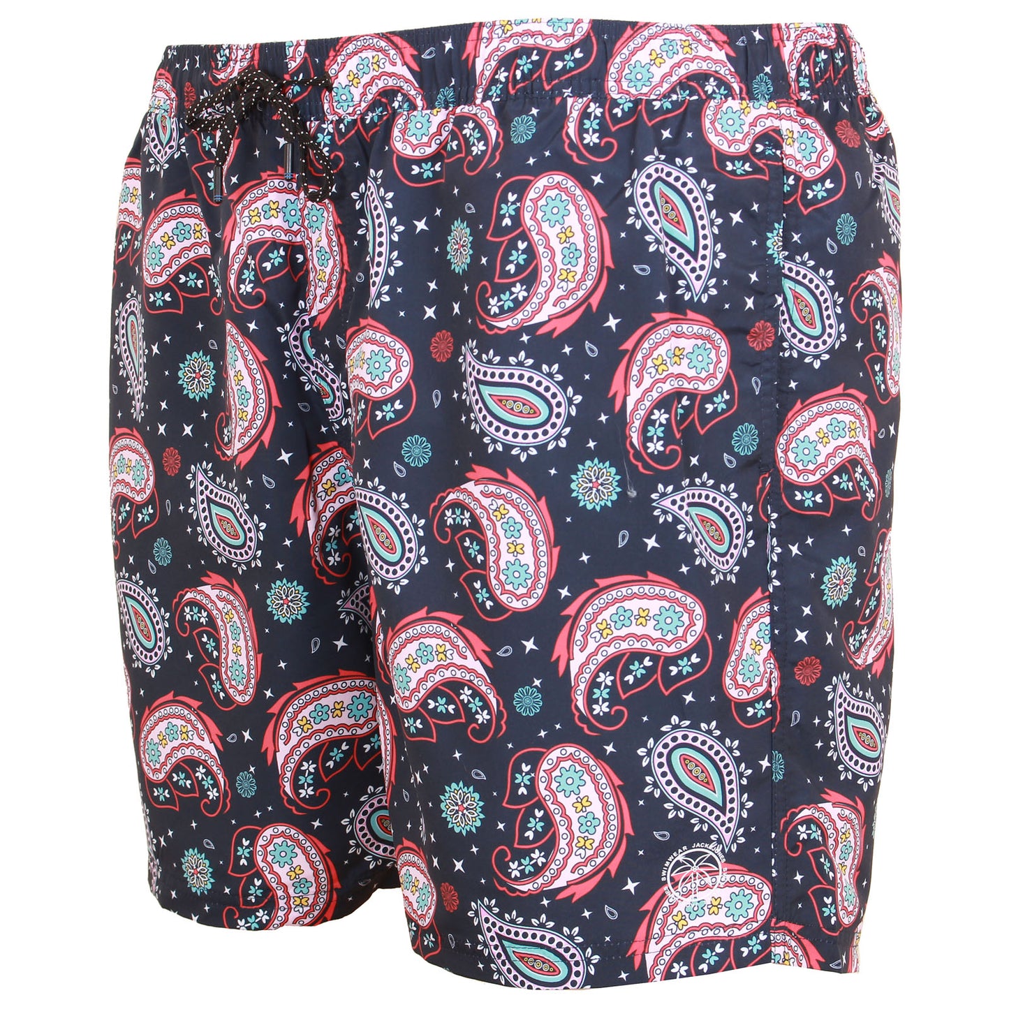 Jack & Jones Plus Size Fiji Paisley Swim Shorts Navy Blazer