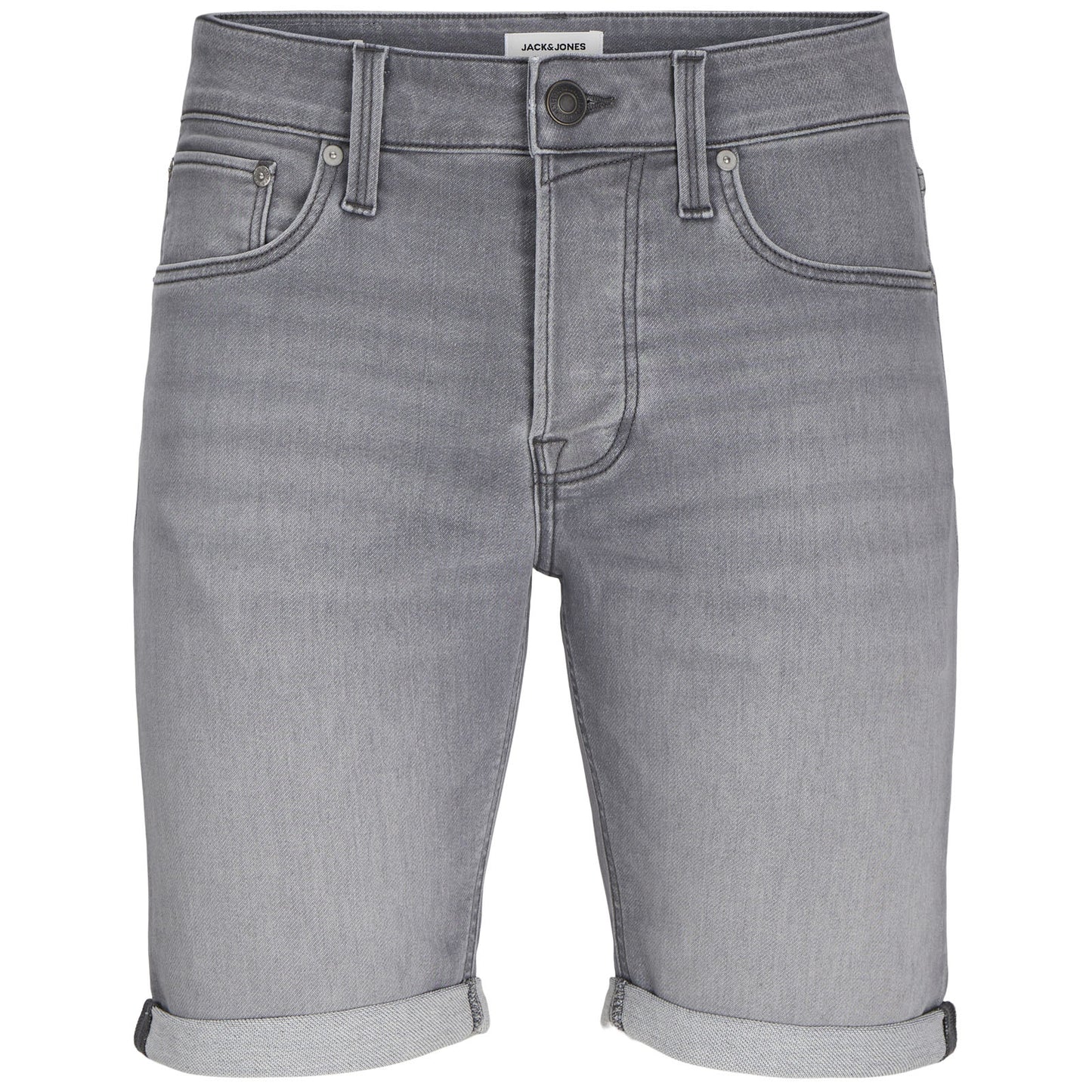 Jack & Jones Plus Size Rick Icon Denim Shorts Grey