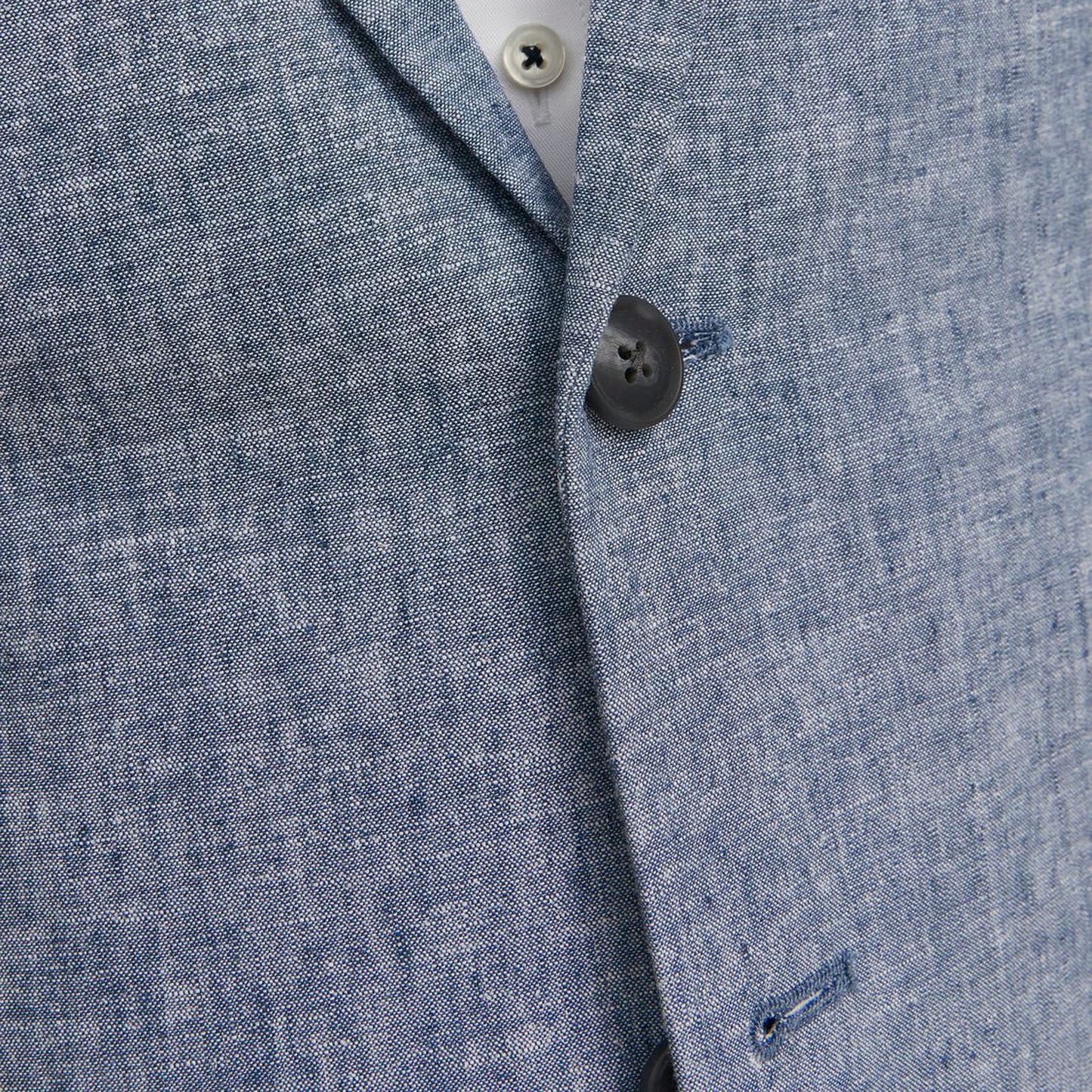 Jack & Jones Plus Size Riviera Linen Slim Jacket Chambray Blue