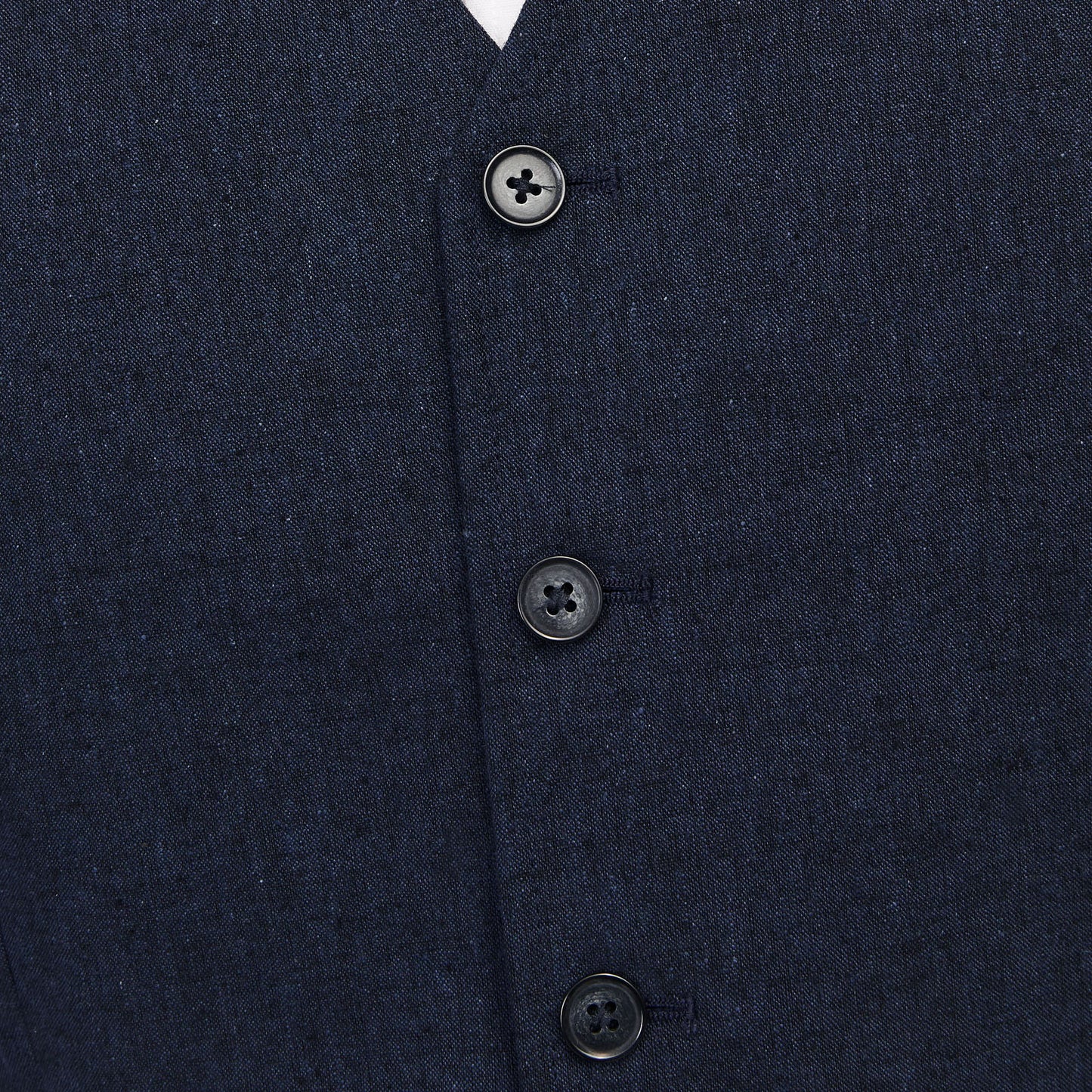 Jack & Jones Plus Size Riviera Linen Slim Waistcoat Dark Navy