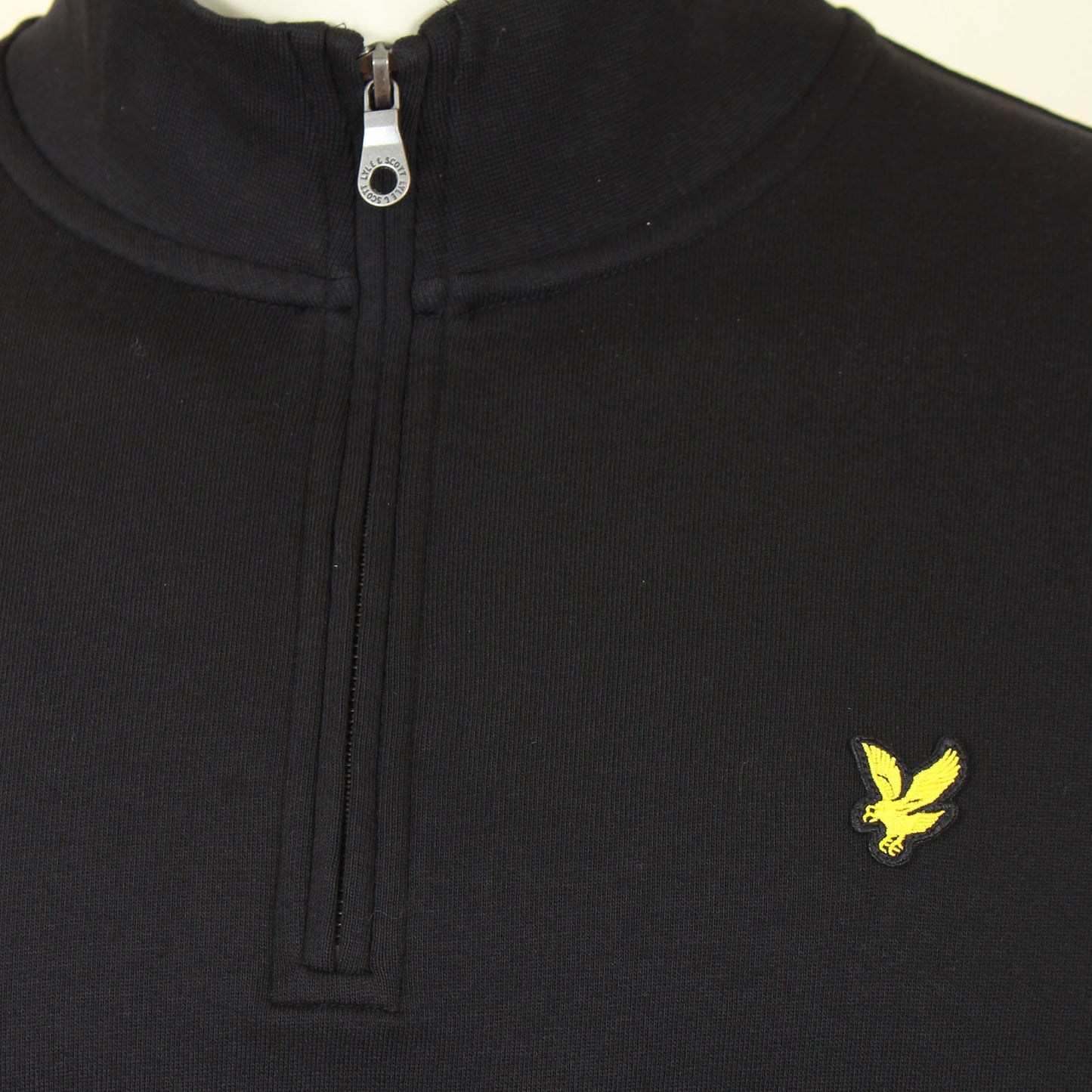 Lyle & Scott Plus Size Loopback Quarter Zip Sweater Jet Black