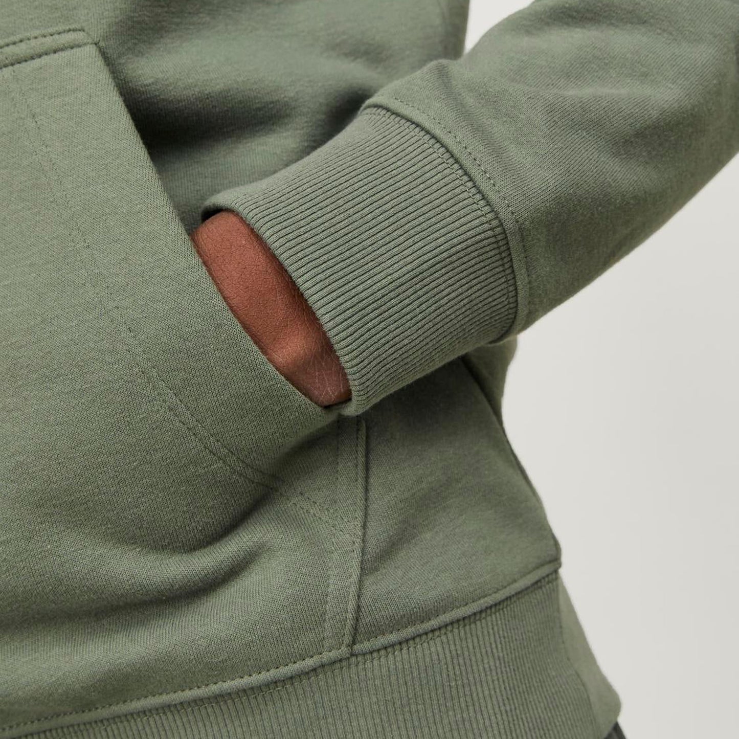 Jack & Jones Plus Size Map Logo Hoodie Agave Green