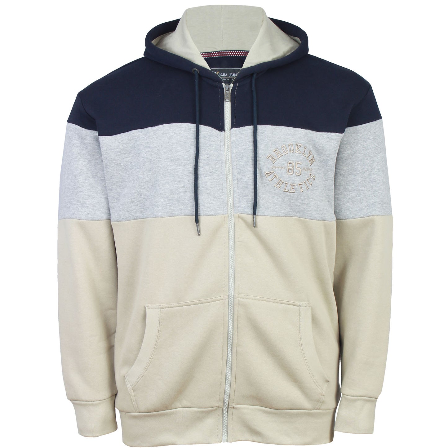 Kam Jeans Plus Size Kbs7083 Brooklyn Zip Hoodie Navy