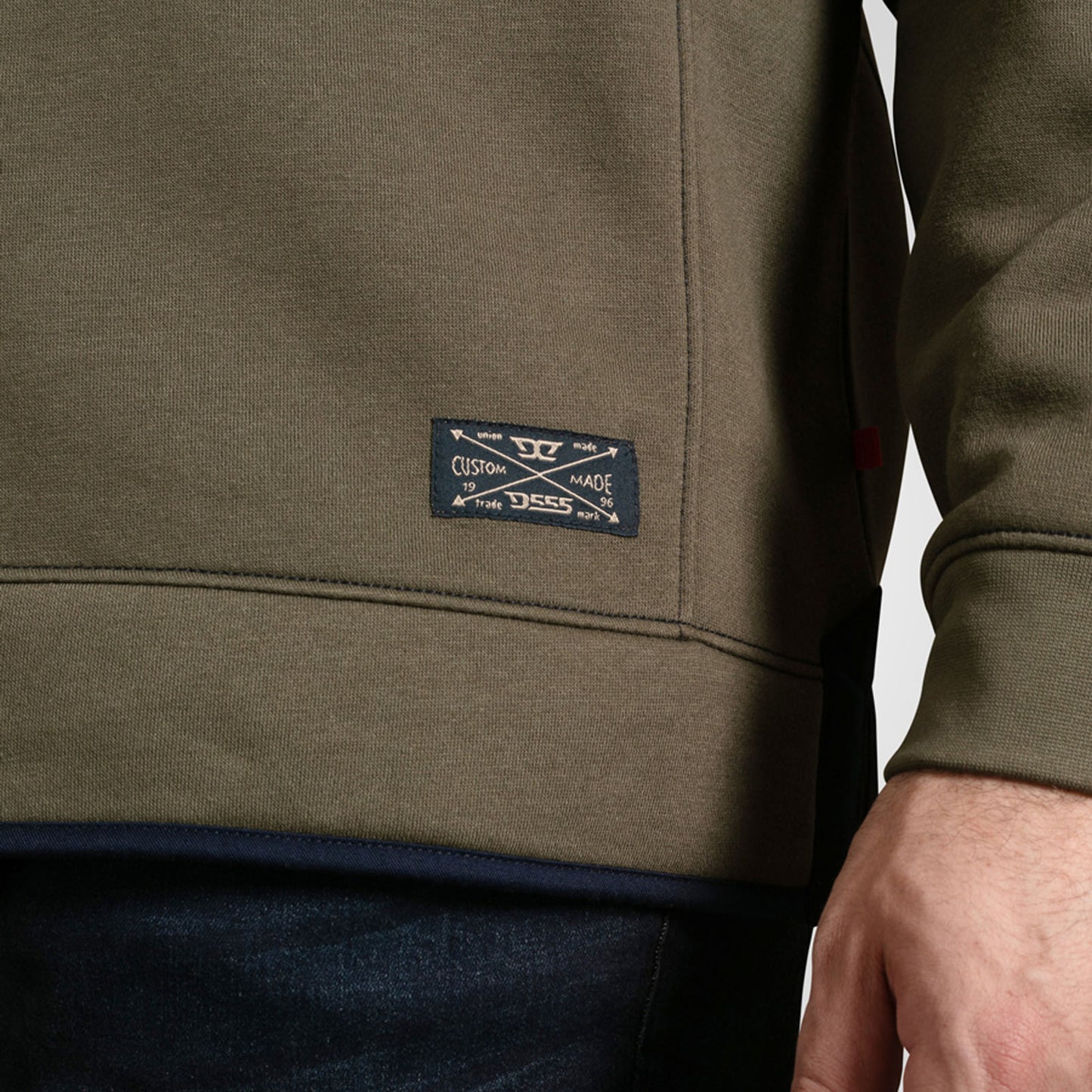 D555 Plus Size Leicester 1/4 Zip Sweatshirt Khaki